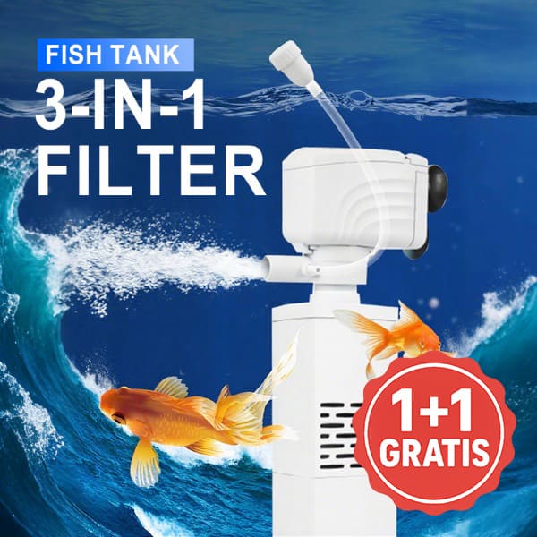 Filtro silenzioso per acquario - 3 in 1, 650 L/h | FILTPRO 1+1 GRATIS