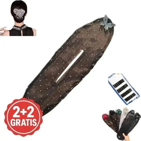 Accessorio per chignon con disegni floreali e di farfalle (4 pz) | BUNELUX 2+2 GRATIS